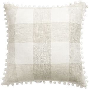 Throw Pillowcase Classic Retro Cushion Cover, Cream Beige White